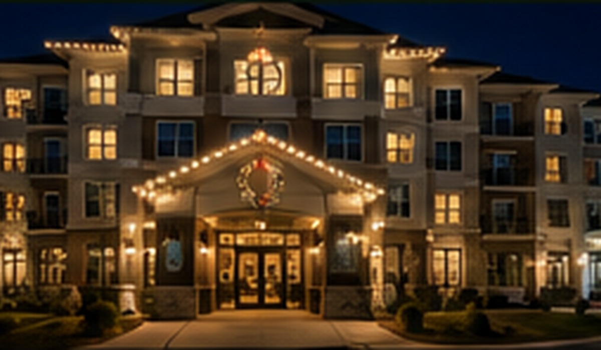 Christmas lighting design inspiration for an HOA or apartment community