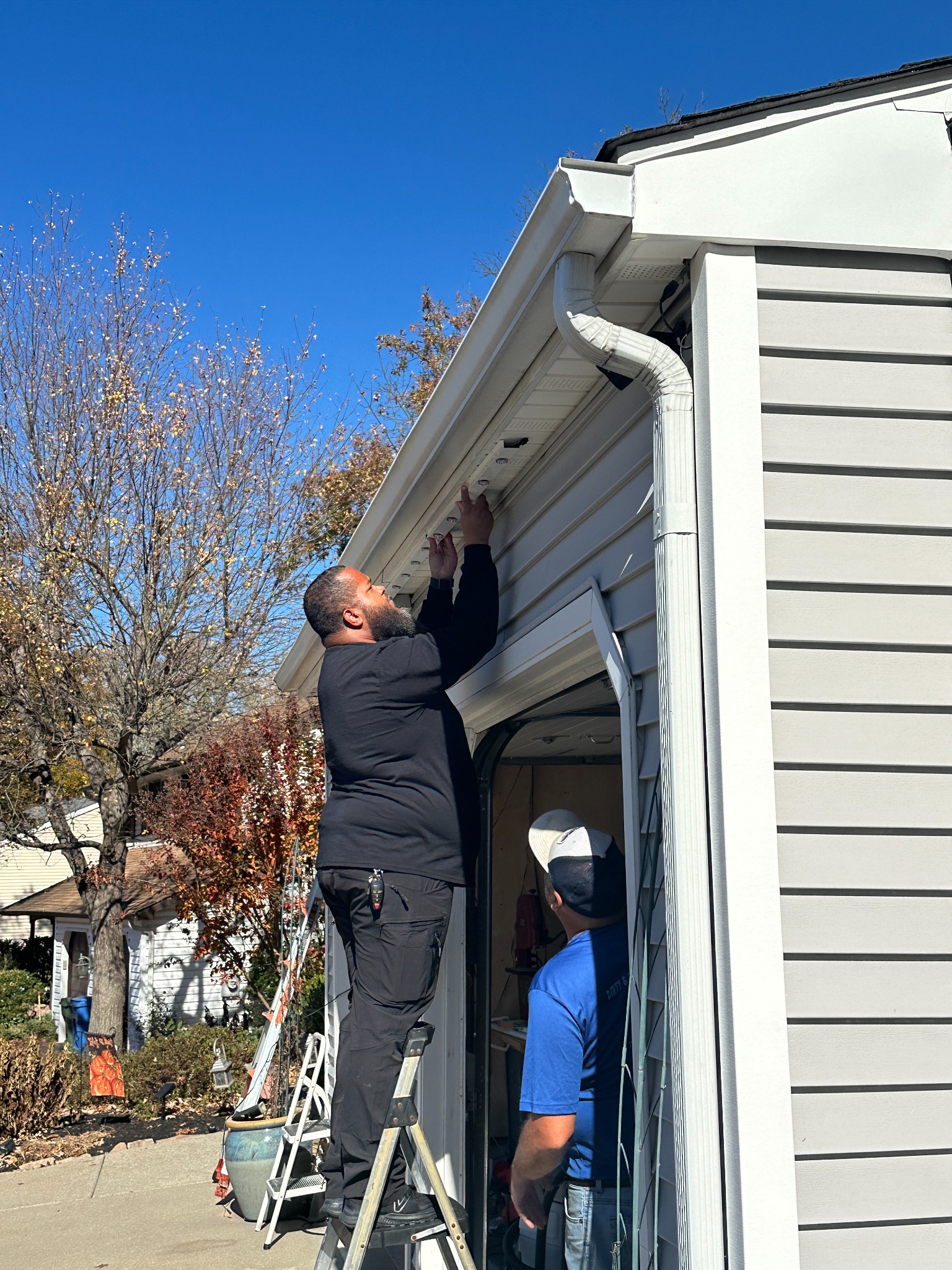 Permanent Christmas lights professionally installed on a Cherry Hill NJ home